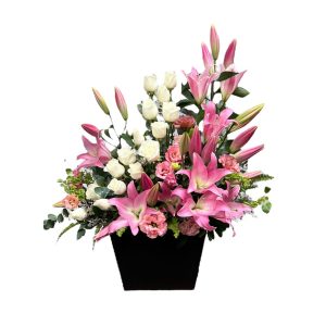 Tierno arreglo de lisianthus